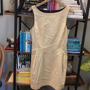 Creme sleeveless shift dress